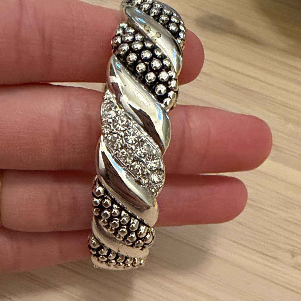 Twisted Silver Tone Bracelet - Picture 2 of 3